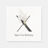 Initiaal X met zachte kleurenbloem Servet (Voorkant)