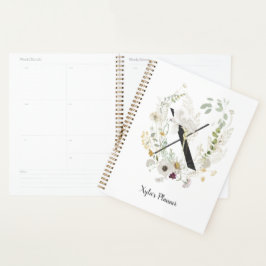 Initiaal X met zachte kleurenbloemen Planner