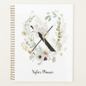 Initiaal X met zachte kleurenbloemen Planner (Voorkant)