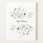 Initiaal X met zachte kleurenbloemen Planner (Achterkant)