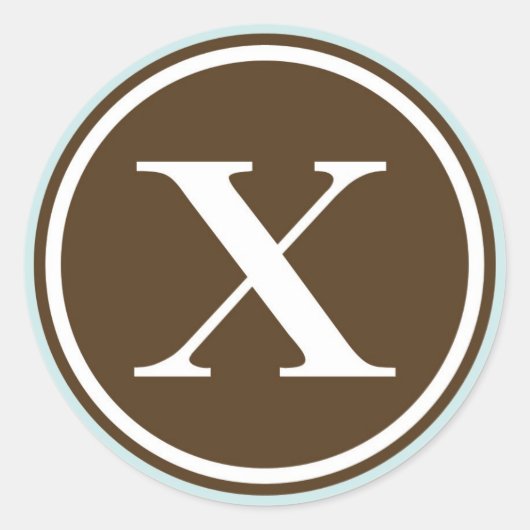 Initiaal X monogram cirkel letter zegel partij (Voorkant)