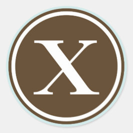 Initiaal X monogram cirkel letter zegel partij