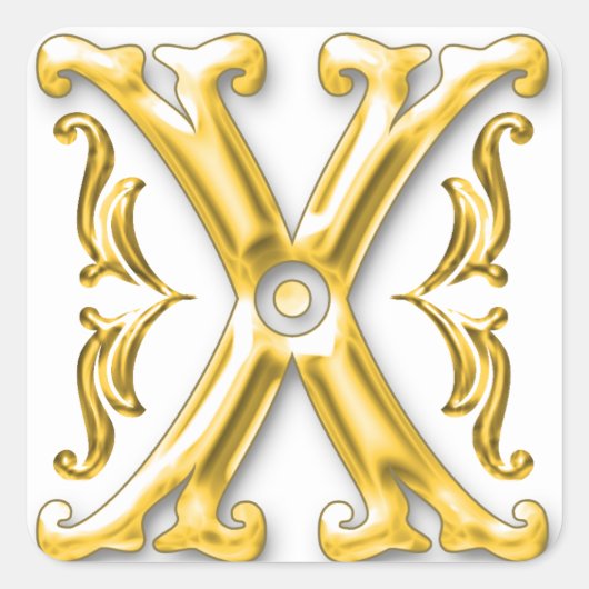 Initiaal X Stickers in Goud (Voorkant)