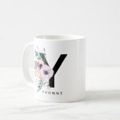 Initiaal "Y" Alphabet Mok Monogram Boho Waterverf (Voorkant links)