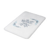 Initiaal "Y" Blauw Monogram Kalm Bloemen Badmat (Gekanteld)