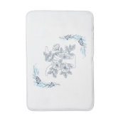 Initiaal "Y" Blauw Monogram Kalm Bloemen Badmat (Voorkant Verticaal)