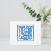 Initiaal Y - letter Y - monogram Briefkaart (Staand voorkant)