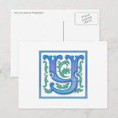 Initiaal Y - letter Y - monogram Briefkaart (Voorkant / Achterkant)