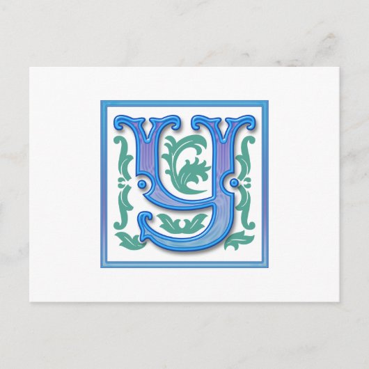Initiaal Y - letter Y - monogram Briefkaart (Voorkant)