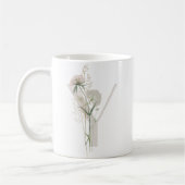 Initiaal Y Met Zachte kleur bloem Koffie Mok (Links)