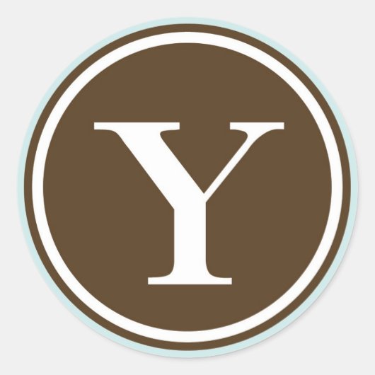 Initiaal Y monogram cirkel letter zegel (Voorkant)