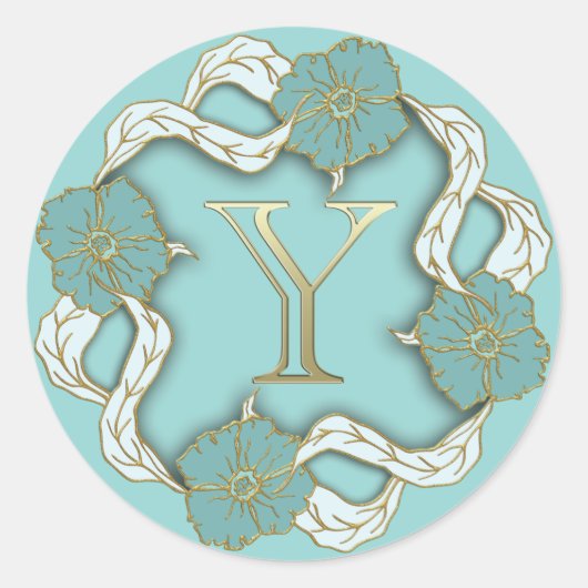 initiaal Y-monogram stickers (Voorkant)