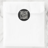 Initiaal Y Ronde Sticker in zilver (Tas)