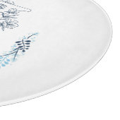 Initiaal "Z" Blauw Monogram Kalm Bloemen Snijplank (Hoek)