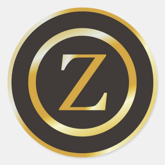 Initiaal Z Gouden Monogram Bruiloft Stickers (Voorkant)