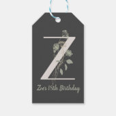 Initiaal Z Met Zachte kleur bloem Custom Classic Cadeaulabel (Voorkant)