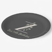 Initiaal Z Met Zachte kleur bloem Custom Classic P Papieren Bordje (Gekanteld)