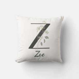 Initiaal Z met zachte kleurenbloem Kussen