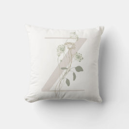 Initiaal Z met zachte kleurenbloem Kussen