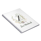 Initiaal Z met zachte kleurenbloem Notitieboek (Rechterzijde)