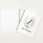 Initiaal Z met zachte kleurenbloem Planner (Display)