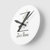 Initiaal Z met zachte kleurenbloem Ronde Klok (Hoek)