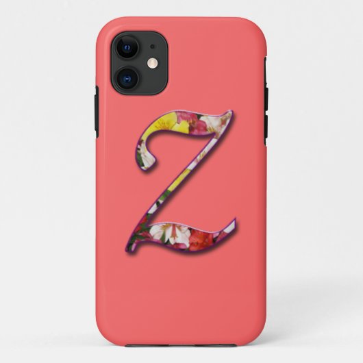 Initiaal Z Monogram I-Telefoon 5 hoesje Floral des (Achterkant)
