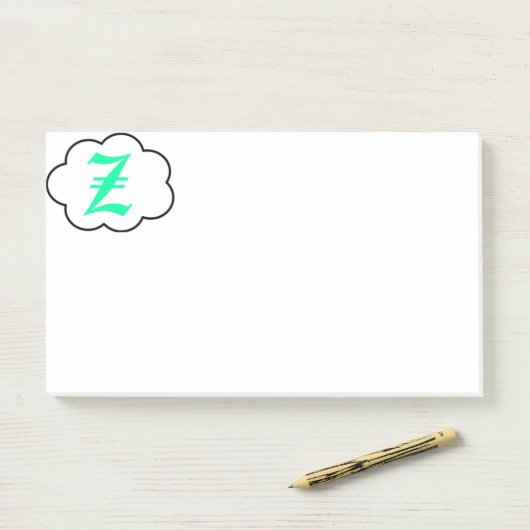Initiaal Z Monogram Opmerkingen Post-it® Notes (Op bureau)
