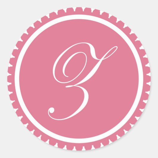 Initiaal Z prinses roze monogram zeebaarder Ronde Sticker (Voorkant)
