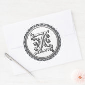 Initiaal Z Ronde Sticker in Zilver (Envelop)