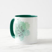 Initiaal Z Waterverf Monogram Groen Botanisch Mok (Voorkant links)
