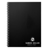 Initial Black and White Professional Monogram Notitieboek (Voorkant)