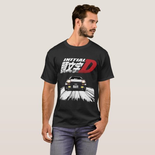Initial D - AE86 ACHTERVOLGING T-shirt (Voorkant volledig)