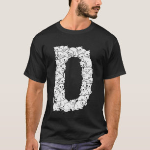 Initial D Hoofdletter Grappige Kattenliefhebber Ka T-shirt