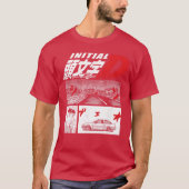 Initial D Manga 3 Panel Manga friend T-shirt (Voorkant)