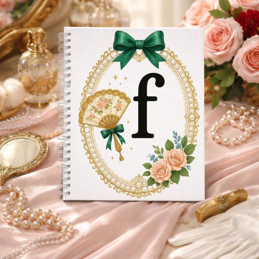 Initial F Personalized Gift Elegant Regency Notitieboek