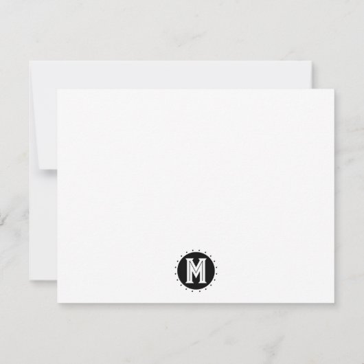 Initial Family Name Monogram Circle Notitiekaartje (Achterkant)