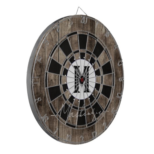 Initial Family Name Monogram Dart Board Dartbord (Voorkant Links)