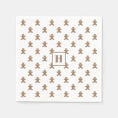Initial, Gingerbread Man Cookies Holiday Paper Servet (Voorkant)