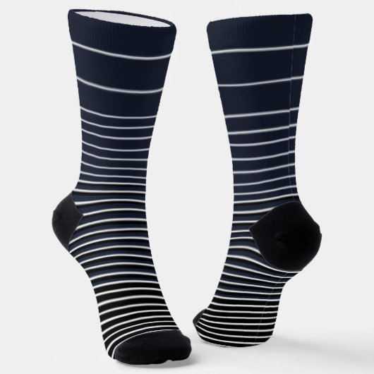 Initial Heart Stripe Crew Socks Blue White Sokken (Gebogen)