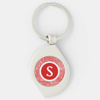 Initial in Red Sleutelhanger