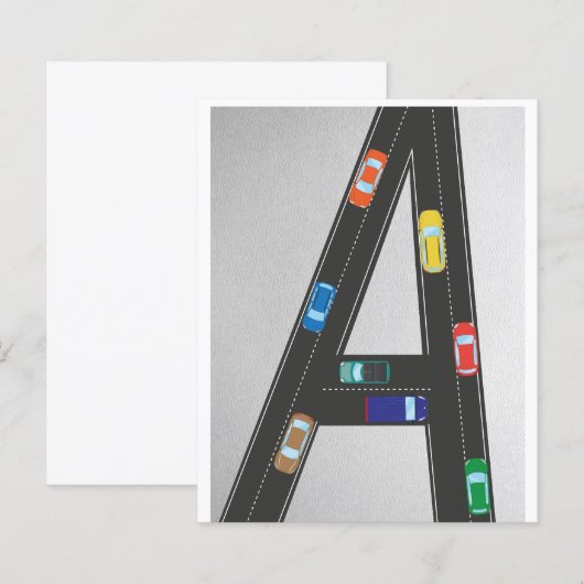initial letter A in the shape of a road (Voorkant / Achterkant)