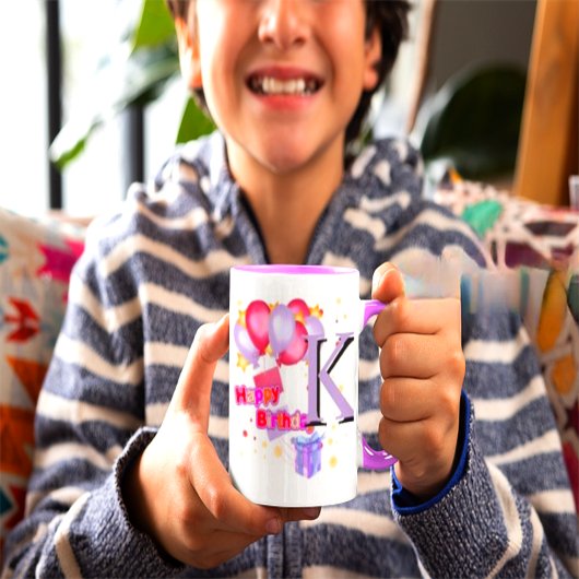 Initial Letter KTeal Monogram Modern-happybirthday Mok