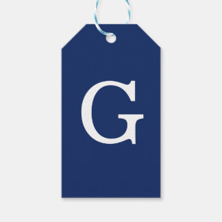Initial Letter Monogram Blue White Plain Simple Cadeaulabel