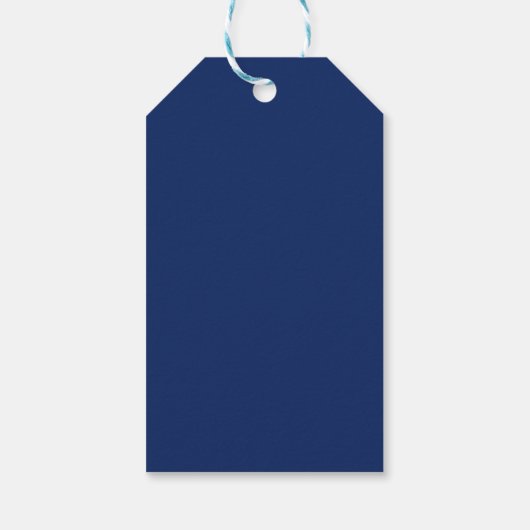 Initial Letter Monogram Blue White Plain Simple Cadeaulabel (Achterkant)