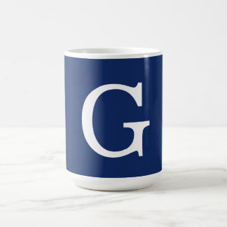 Initial Letter Monogram Blue White Plain Simple Koffiemok