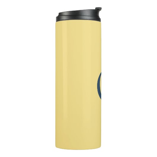 Initial Letter Monogram Jasmine Slate Grey Plain Thermosbeker (Gedraaid links)