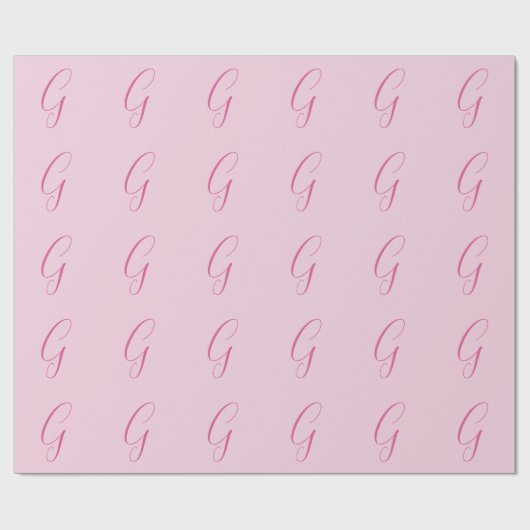 Initial Letter Monogram Light Pink Plain Chic Cadeaupapier (Vlak)