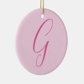 Initial Letter Monogram Light Pink Plain Chic Keramisch Ornament (Rechts)