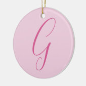 Initial Letter Monogram Light Pink Plain Chic Keramisch Ornament (Links)